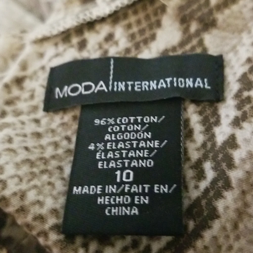 MODA International Snake Skin Print Dress Size 10 - Picture 3 of 3